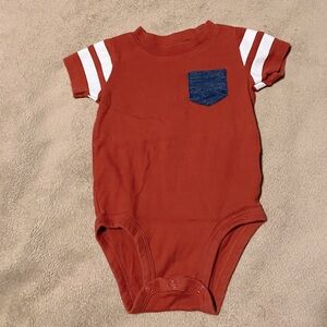 Carter’s 9 Month Ringer Short Sleeve Contrast Pocket Onesie